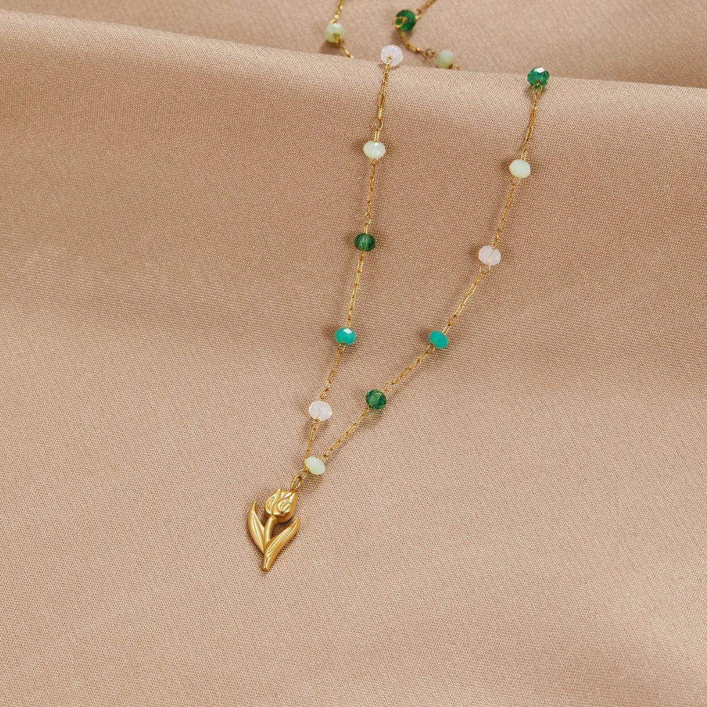 Loreta – Collana dorata con placche strutturate