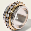 Anello vintage fatto a mano in oro e argento