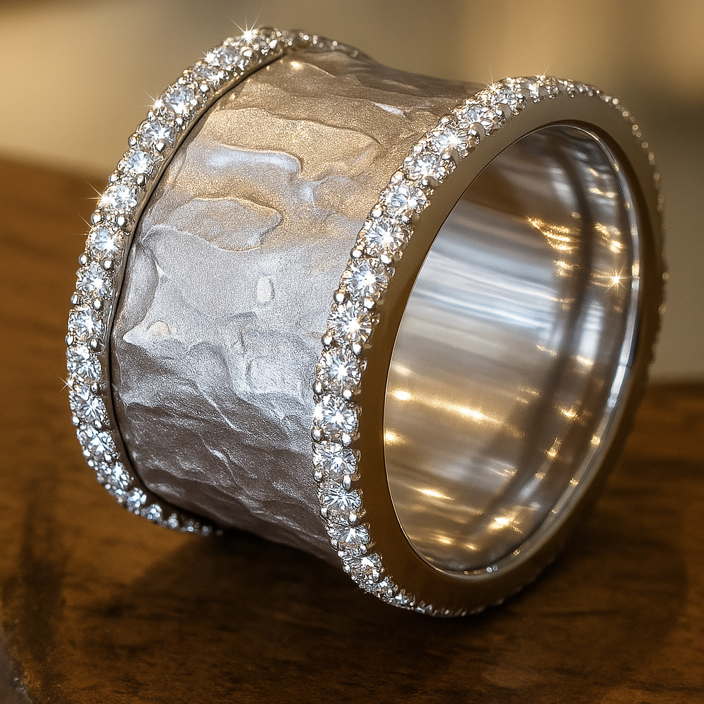 Hana - Anello vintage in argento con zirconi