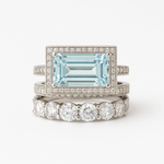 Gabriela – Set di anelli vintage in argento con turchese di vetro