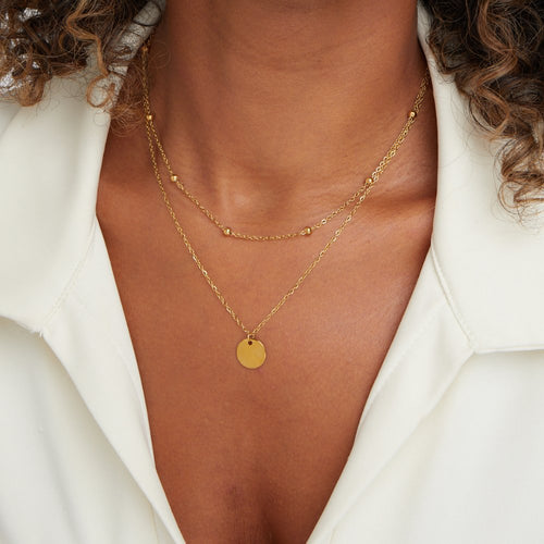 Annalena – Collana dorata doppia con pendente