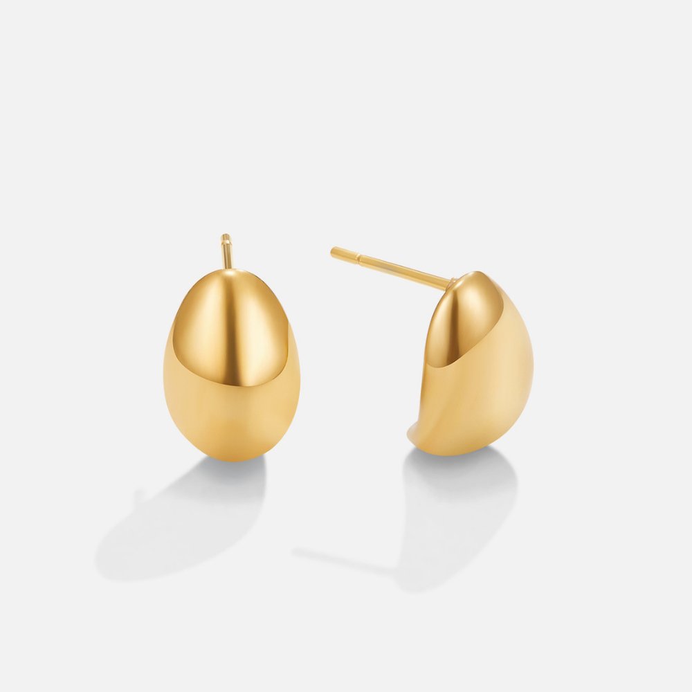Frieda – Orecchini in oro con curvatura rotonda.