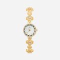 Elina – Orologio in oro con bracciale a fiori.