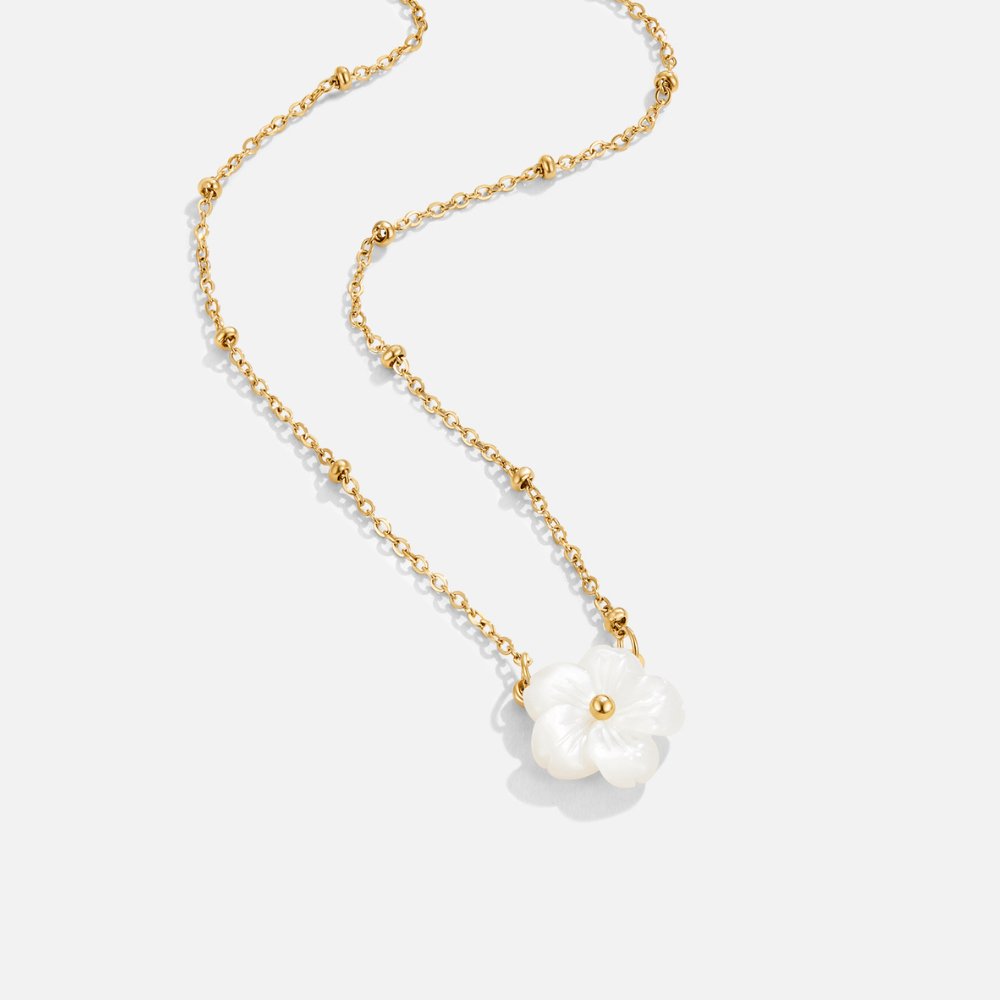 Annemarie – Collana dorata con medaglione floreale