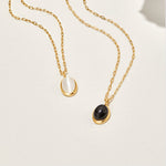 Verena – Collana dorata doppia con accenti neri