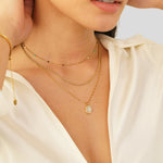 Verena – Collana dorata doppia con accenti neri